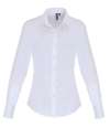 PR344 Premier Ladies Long Sleeve Stretch Fit Poplin Shirt White colour image